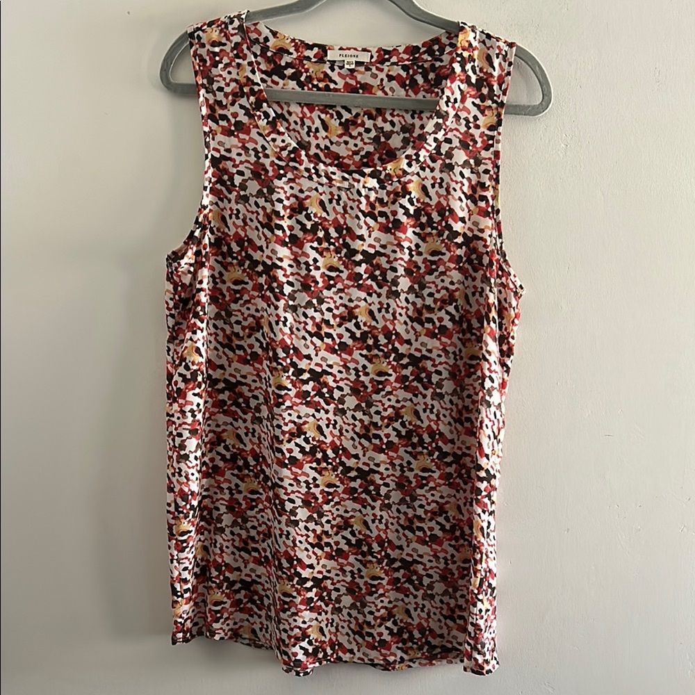 🛍️ Pleione, woman's Size Large  Multicolor Abstract Top
